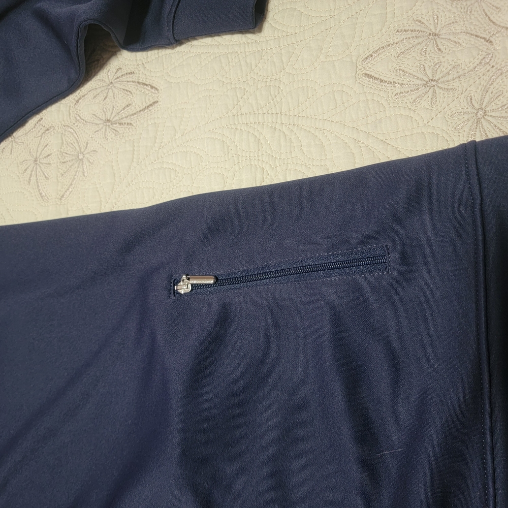 Pebble Beach Navy Ruffle Zip-Up - Picture 7 of 9